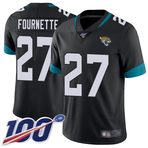Nike Jacksonville Jaguars 27 Leonard Fournette Black Team Color Men Stitched NFL 100th Season Vapor Limited Jersey